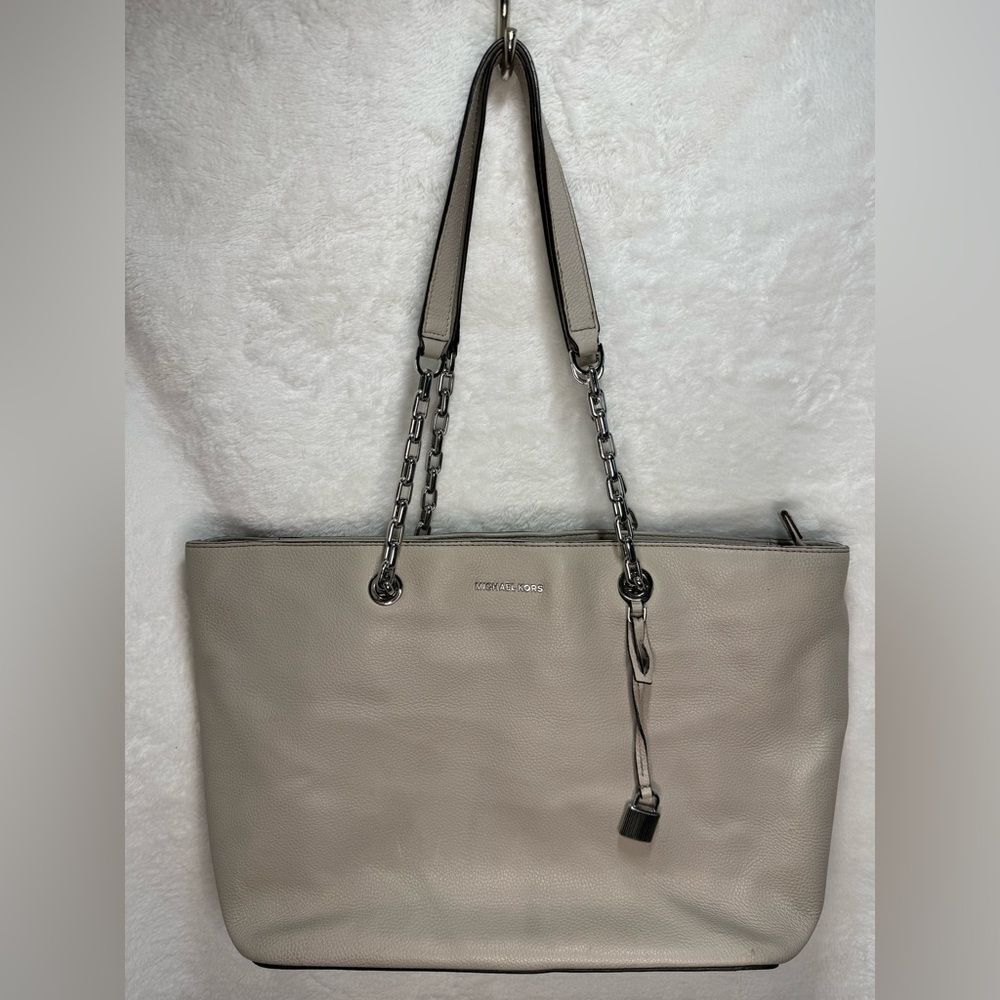 Michael Kors Leather Tote with Chain Straps